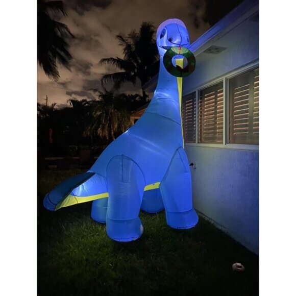 🆕12FT Christmas Inflatable Giant Dinosaur Blow Up Yard Outdoor Decoration - Picture 2 of 9
